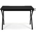 thumbnail image 3 of Patiojoy K-Shape Gaming Desk Computer PC E-Sports Table w/ Cup Holder Hook Black, 3 of 10