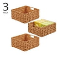 thumbnail image 2 of mDesign Woven Farmhouse Pantry Food Storage Bin Basket Box, 3 Pack, Camel Brown, 2 of 8