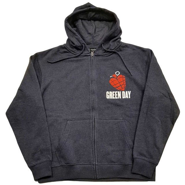Green Day Sweat à Capuche à Fermeture à Glissière Complet Imprimé Idiot Américain Adulte