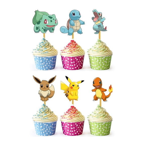 24x Cupcake Toppers – Strong Picks Happy Birthday Décor, Cupcake Decorations for Kids Birthdays