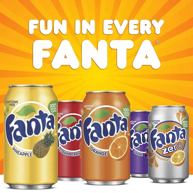 LZWF Fanta Grape Soda, 12 fl oz Cans, 12 Pack, Caffeine Free