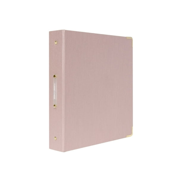 russell+hazel Bookcloth Signature Ring binder 10.75 in x 12.01 in for 275 sheets peony
