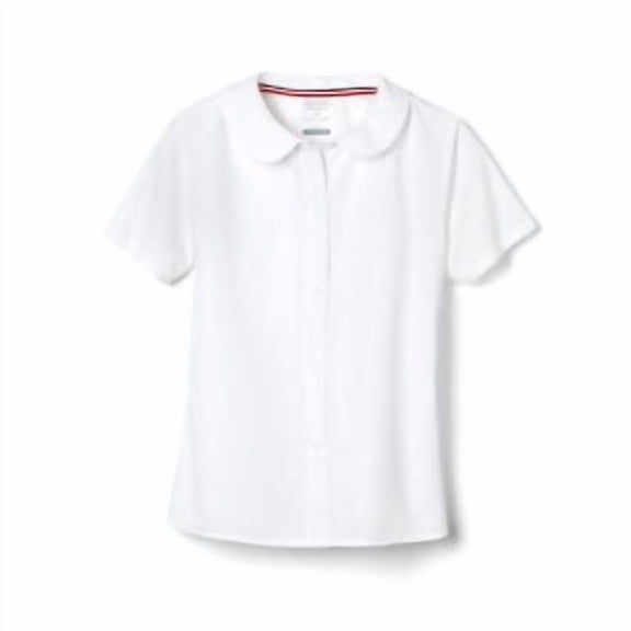 French Toast Girls School Uniform Short Sleeve Modern Peter Pan Collar Blouse, Sizes 4-20 & Plus