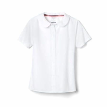 French Toast Girls School Uniform Short Sleeve Modern Peter Pan Collar Blouse, Sizes 4-20 & Plus