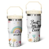 20 Oz Tumbler Rainbow Flowers Tumbler with Lid and Straw, Birthday Gift Cup for Friend Women Men Coffee Travel Mug Thanksgiving Day Halloween Christmas Gift Water Bottle