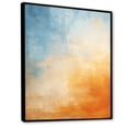 thumbnail image 2 of Designart "Mirage of the Desert in Blue and Orange II" Abstract Framed Wall Art - Modern Blue Tachisme Entryway Framed Wall Art Print, 2 of 6
