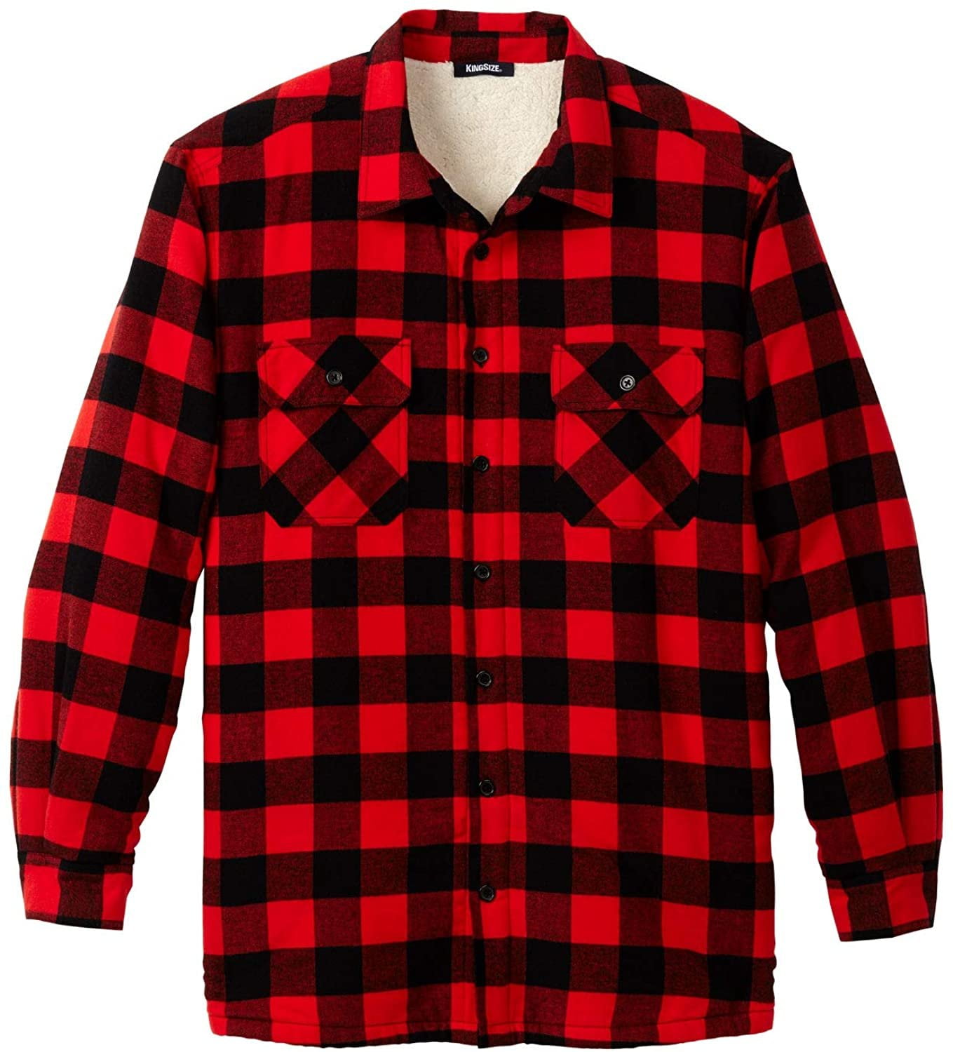 Men/'s Big /& Tall Flannel Shirt Jacket Size XXL Red Buffalo Outdoor Life
