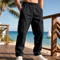 thumbnail image 3 of Men's Cargo Slacks Drawstring Elastic Waist Outdoor Hiking Trousers Relaxed Fit Straight Leg Pull on Sweatpants, 3 of 7