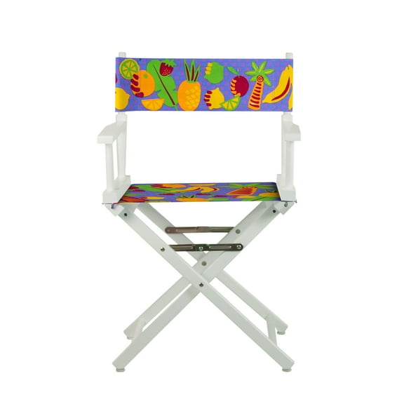 18" Director's Chair White Frame-Calypso Fruit
