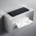 thumbnail image 3 of RVKXHD Rectangular Tissue Box Cover - Napkin Holder, Facial Tissue Storage Box - Decorative Holder for Bathroom, Bedroom, Nightstand, Office - Stainless Steel, Brushed Nickel, 3 of 9