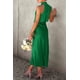 thumbnail image 3 of Vestido PRETTYGARDEN Satén Sin Mangas Cuello Simulado Maxi Verde XL, 3 of 8