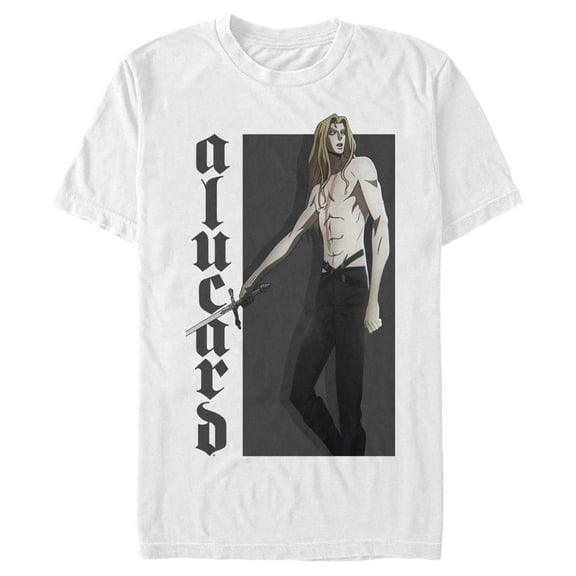 Men's Castlevania Alucard Portrait Graphic Tee White Large