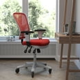 thumbnail image 2 of Flash Furniture Nicholas Mesh Mid Back Executive Chair with Arms, 300 lb, Red/White, 2 of 9