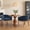 Blue, variant on Modern Upholstered Barrel Dining Chair Set of 2, Natural Hardwood Frame, Farmhouse Linen Chairs for Dining Room, Kitchen, Office (Blue)