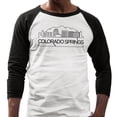 thumbnail image 2 of Skyline Colorado Springs Three-Quarter Raglan Sleeve Baseball Shirt Unisex X-Large White/Black, 2 of 5