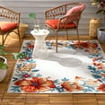 thumbnail image 3 of TOWN & COUNTRY EVERYDAY Hibiscus Bloom Border Modern Floral Indoor Outdoor Area Rug, UV Fade Resistant, High-Low Pile, Grey/Red/Blue, 5'2"x7'2", 3 of 13