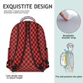 thumbnail image 5 of Black and Red Checkered Backpack for School,Cute School Bag,Schoolbag with Adjustable Shoulder Straps & Padded Back,15.3"x11"x7.1".﻿, 5 of 6