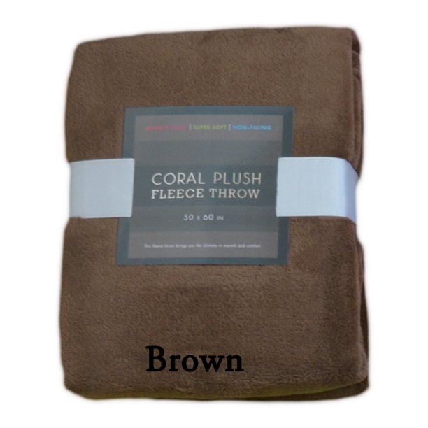 Plush Fleece Throw Blanket Bright Colors, Super Soft, 50in x 60in