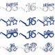 thumbnail image 1 of wonima44 24Pcs Blue 16th Birthday Eyeglasses Decorations for Men Boys, Blue Silver Happy 16 Birthday Paper Eyeglasses Party Supplies, Happy Sixteen Year Old Bday Glasses Decor, 1 of 1