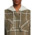 thumbnail image 2 of No Boundaries Juniors Hooded Flannel Shirt, 2 of 5