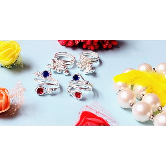 Kamada Creations Bague d'Orteil Ethnique en Argent Combinaison