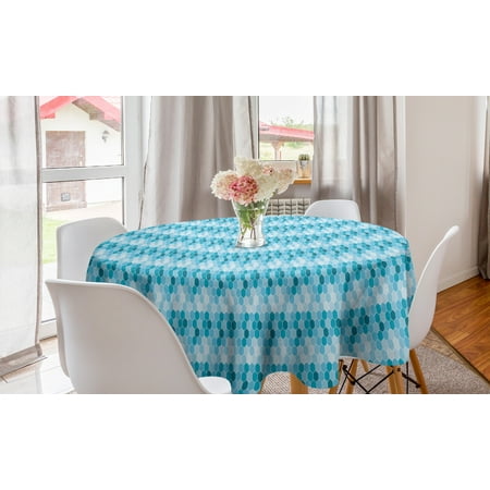 

Abstract Round Tablecloth Pool Tile Look Honeycomb Rhythmic Illustration Circle Table Cloth Cover for Dining Room Kitchen Decor 60 Sea Blue Blue by Ambesonne