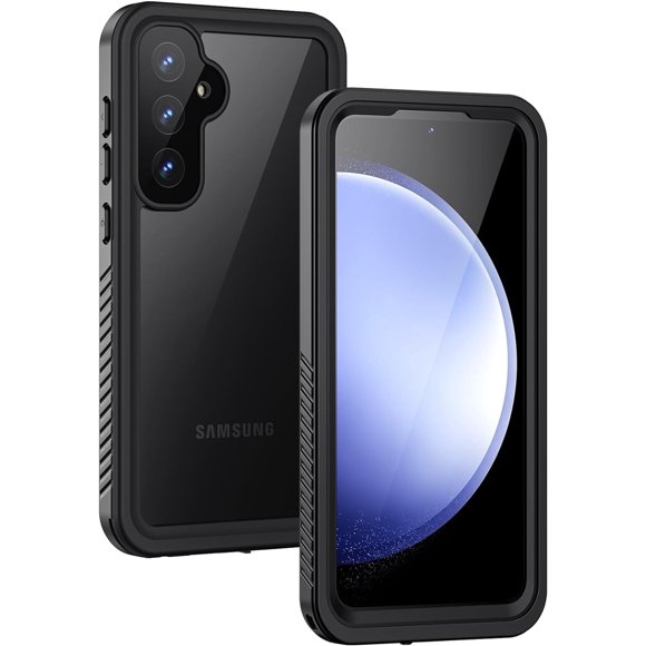 KOMI for Samsung Galaxy S23 FE Case, IP68 Waterproof Heavy Duty Protection Phone Cover for S23FE 5G 6.4 Inch Built-in Screen Protector, Black