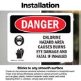 thumbnail image 3 of (2 Pack) Chlorine Hazard Area OSHA Danger Sign 7 Inch X 5 Inch Vinyl Label Decal Sticker Weather Resistant, UV Protected for Workplace, Business, and Construction Site, Made in the USA, 3 of 7