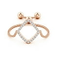 thumbnail image 2 of ANGARA Natural Diamond Open Rhombus Bolo Ring in 14K Rose Gold for Women (Size-0.9mm | Color-G | Clarity-VS2) | April Birthstone, Birthday, Anniversary, Jewelry Gift for Women | Natural Diamond Ring, 2 of 9