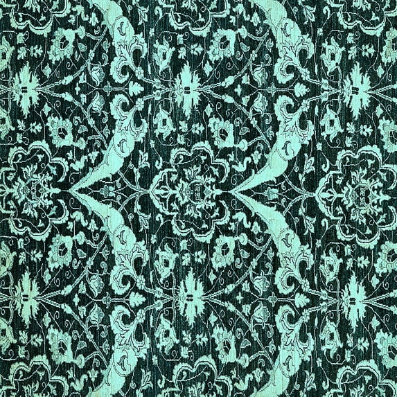 Ahgly Company Indoor Square Abstract Light Blue Modern Area Rugs, 7' Square
