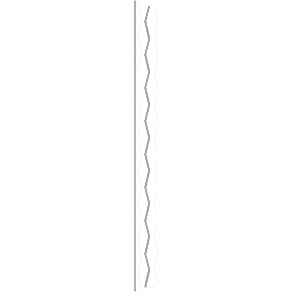 Ekena Millwork 47"H x 1/2"T Cimarron PVC Adjustable Decorative Slat Wall Panel Kit, Unfinished (contains 23 Slats + 1 Straight Edge Starter Slat)