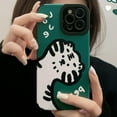 thumbnail image 4 of Compatible with iPhone Case,PU Leather Cute Funny Tiger Silicone Corner Camera Lens Protection Bumper Soft Shockproof Cover Phone Case (Green,iPhone 11), 4 of 6
