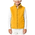thumbnail image 5 of CAICJ98 Boys Girls Zip Up Fleece Jacket Kids Toodler Lightweight Outerwear Long Sleeve Mock Neck Coat with Pockets (Yellow,9-10 Years), 5 of 7