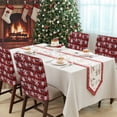 thumbnail image 4 of Christmas Snowflakes Chair Covers Set of 8 Winter Blue Waves Retro Red Black Plaid Chair Back Covers Stretch Removable Washable Slipcovers Protector for Dining Room Kitchen Party Decor, 4 of 5