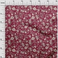 thumbnail image 2 of oneOone Cotton Poplin Carmine Red Fabric Leaves & Floral Artistic Diy Clothing Quilting Fabric Print Fabric By Yard 56 Inch Wide, 2 of 4