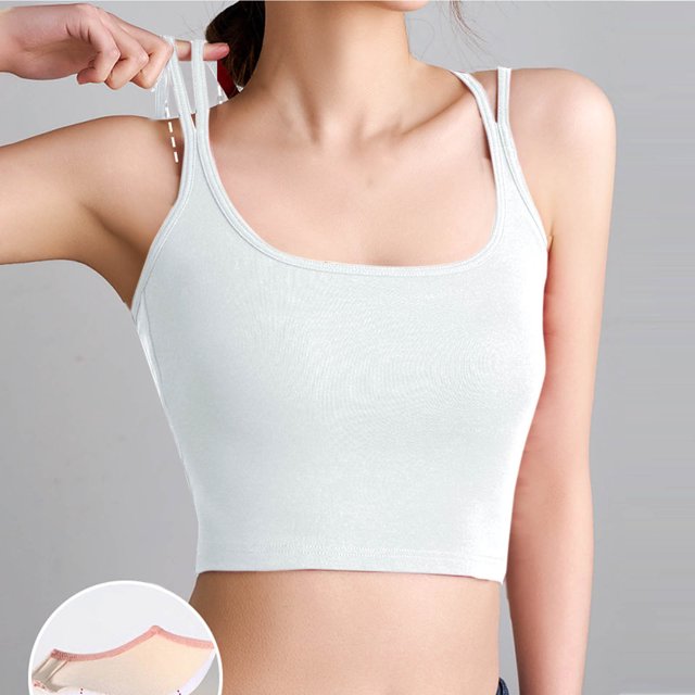 JMKQLZ Mode Camisoles Décontractées d'Été pour Femmes Couleur Unie à Bretelles en Forme de U
