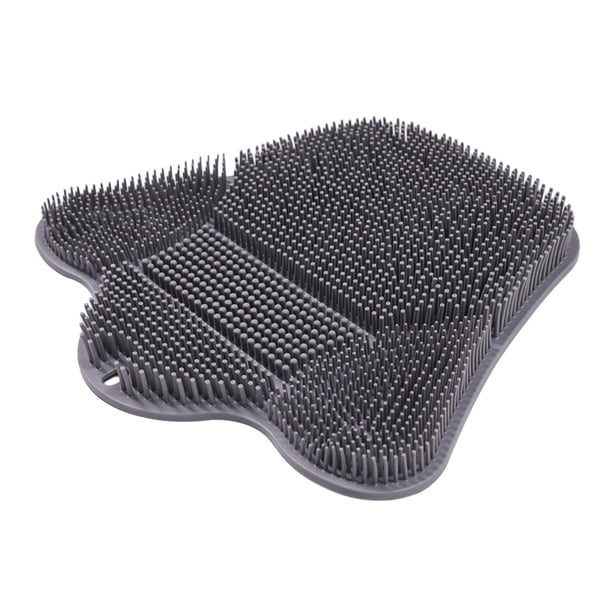 Limpiador de ducha con ventosas para lavado posterior, suministros de baño duraderos. Gris