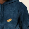 thumbnail image 5 of Dalix Hot Dog Embroidered Fleece Hoodie Mineral Wash Long Sleeve Sweatshirt Mens in Navy Blue M Medium, 5 of 5