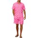 thumbnail image 2 of Conjunto hawaiano de puntos para hombres, camiseta de manga corta de verano, 2 piezas, color rosa, 2 of 5