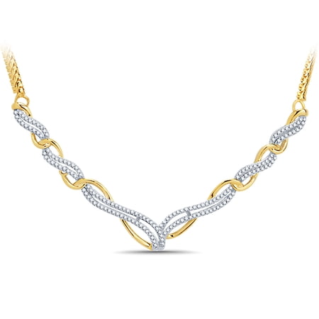 Arista 3/4 ct Diamond Cross Necklace Two-Tone over Brass,18" (I-J, I3)
