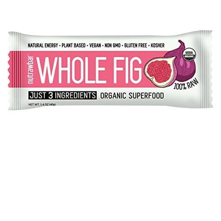 Nutrawbar  Organic Superfood  Raw Fruit and Nut Bar  Whole Fig  1.4 Oz  12 Count