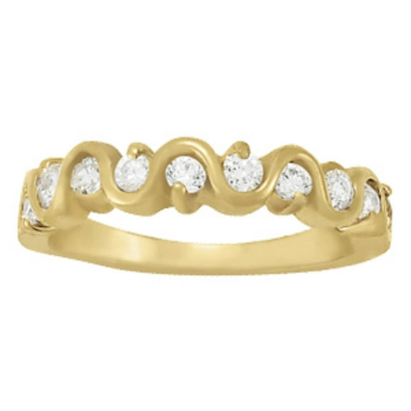 Mauli Jewels Rings for Women 0.50 Carat Engagement Wedding Band Prong 10K Solid Yellow Gold