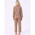 thumbnail image 5 of DARING DIVA Women's Plaid Christmas Pajama Sets with Pockets and Pant XS Long Slevee Brown, 5 of 7