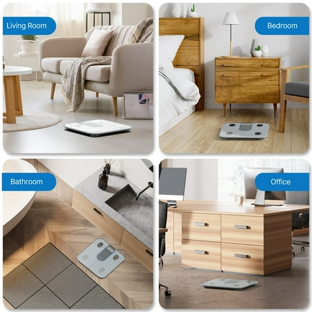 RENPHO Bluetooth Smart Body Fat Scale with App, High Precision, 13 Key Health Metrics, 440lbs, White