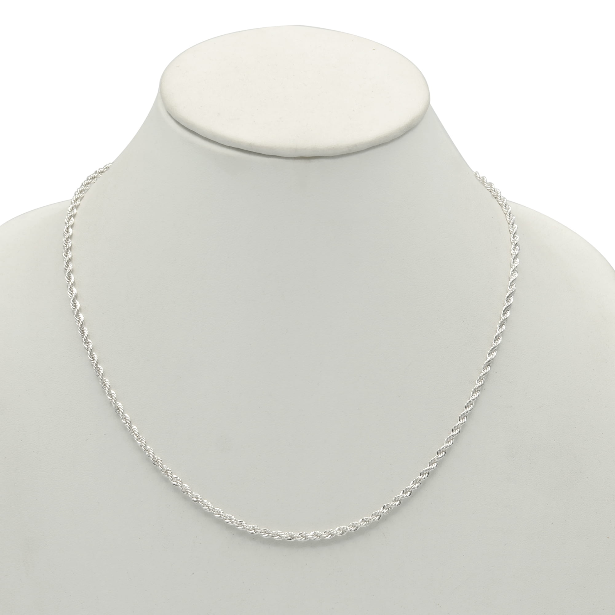 Time and Tru Women's Silver Tone Rope Chain Necklace 18" with Extender
