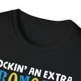 thumbnail image 3 of Trisomy 21 Down's Syndrome Ribbon Rockin' Extra Chromosome Unisex T-Shirt, 3 of 4