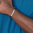 thumbnail image 3 of Avariah Chisel Stainless Steel Brushed Black Leather ID Bracelet - 8.25", 3 of 6