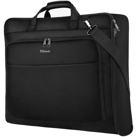 Matein Garment Bag for Travel Foldable Hanging Clothes Storage - Black
