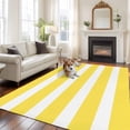 thumbnail image 3 of Yellow Striped Area Rug 6x9 FT, Non Slip Living Room Throw Carpet, Modern Simple Monochrome Geometric White Washable Soft Large Floor Carpet Non-Shedding Rug for Bedroom Dining Room Play Room, 3 of 9