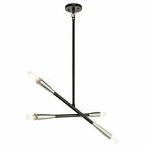 43794BK Kichler Lighting Branches - 4 Light Chandelier - With Contemporary Inspirations - 20 Inches Tall By 2.5 Inches Wide     -Traditional